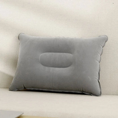 1Pc Comfortable Inflatable Pillow for Office, Car, Camping, Hiking, and Napping - Supports Neck and Lumbar